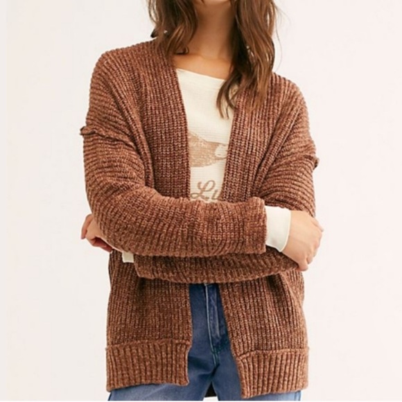 Free People Sweaters - Free People Brown Women's high hopes Cardigan knit oversized small